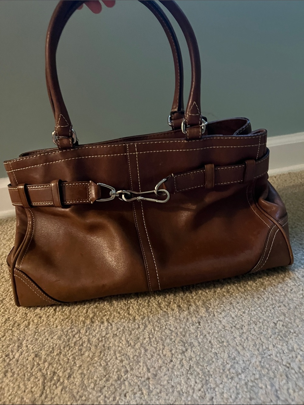 Coach 2000s Leather clip carryall bag